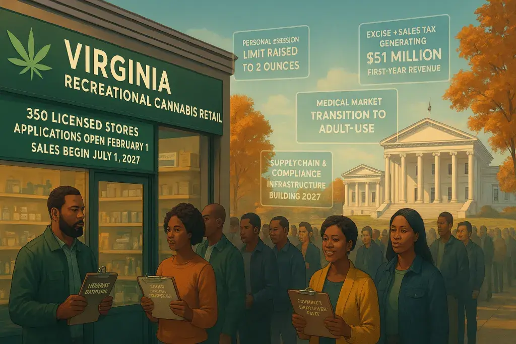 Virginia Approves Recreational Cannabis Retail, Setting Up a 2027 Licensing Race